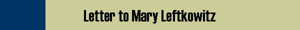 Letter to Mary Leftkowitz